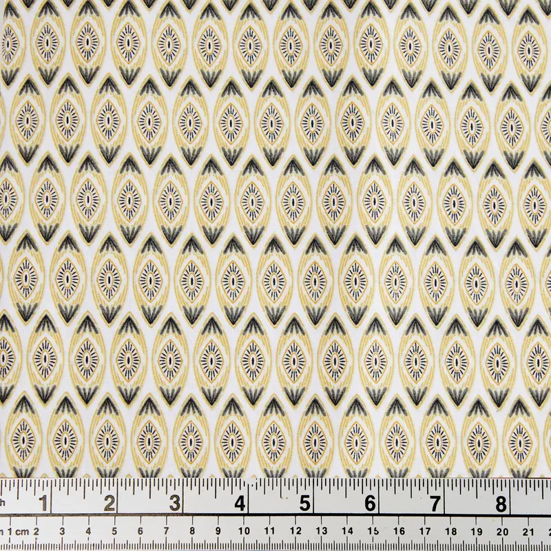 Craft Prints Fabric, Stone Branch Beige Cream Geometric- Width 112Cm 1