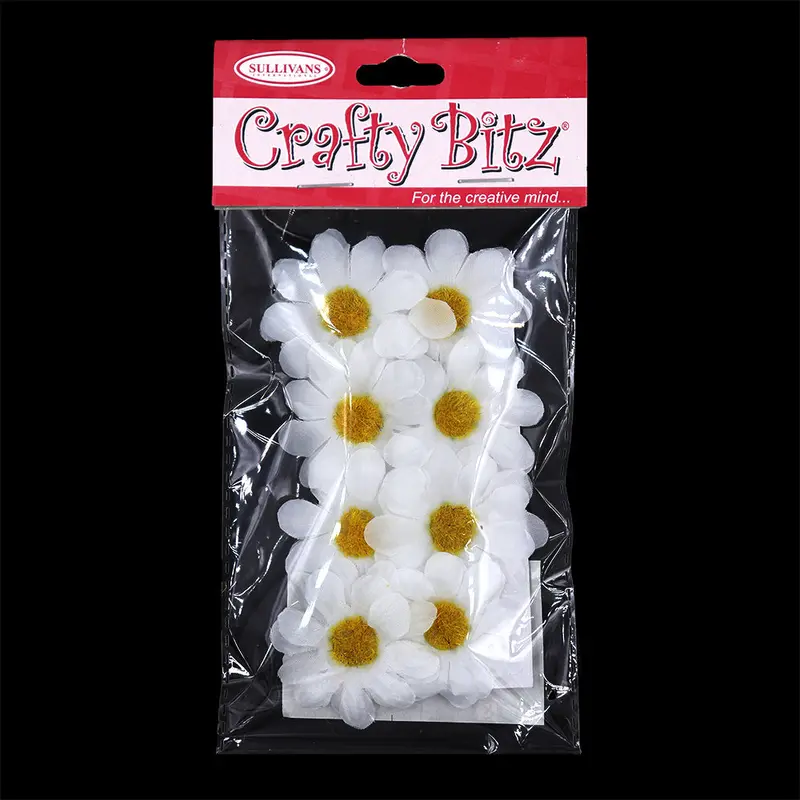 Crafty Bitz Daisy Flowers, White- 8Pk 1