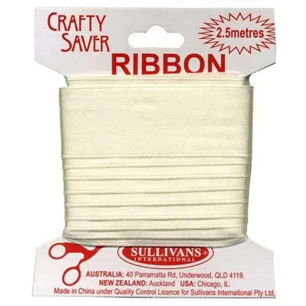 Crafty Saver Satin Ribbon, 25Mm X 2.5M 2