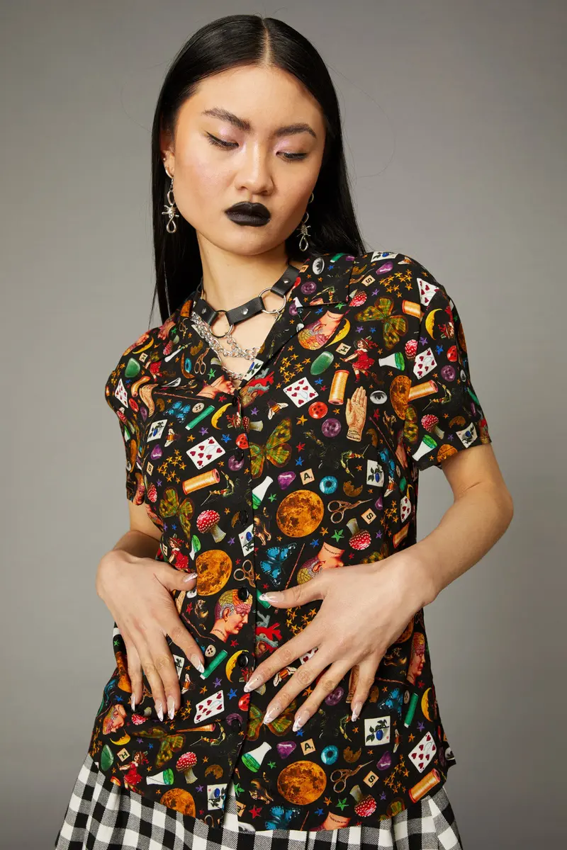 Crafty Witch Print Blouse 1