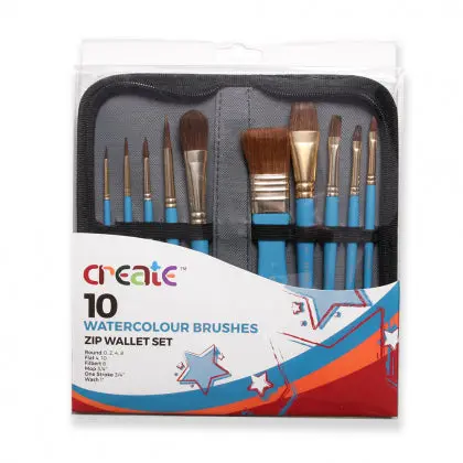 Create - Watercolor 10 Brush Wallet 1