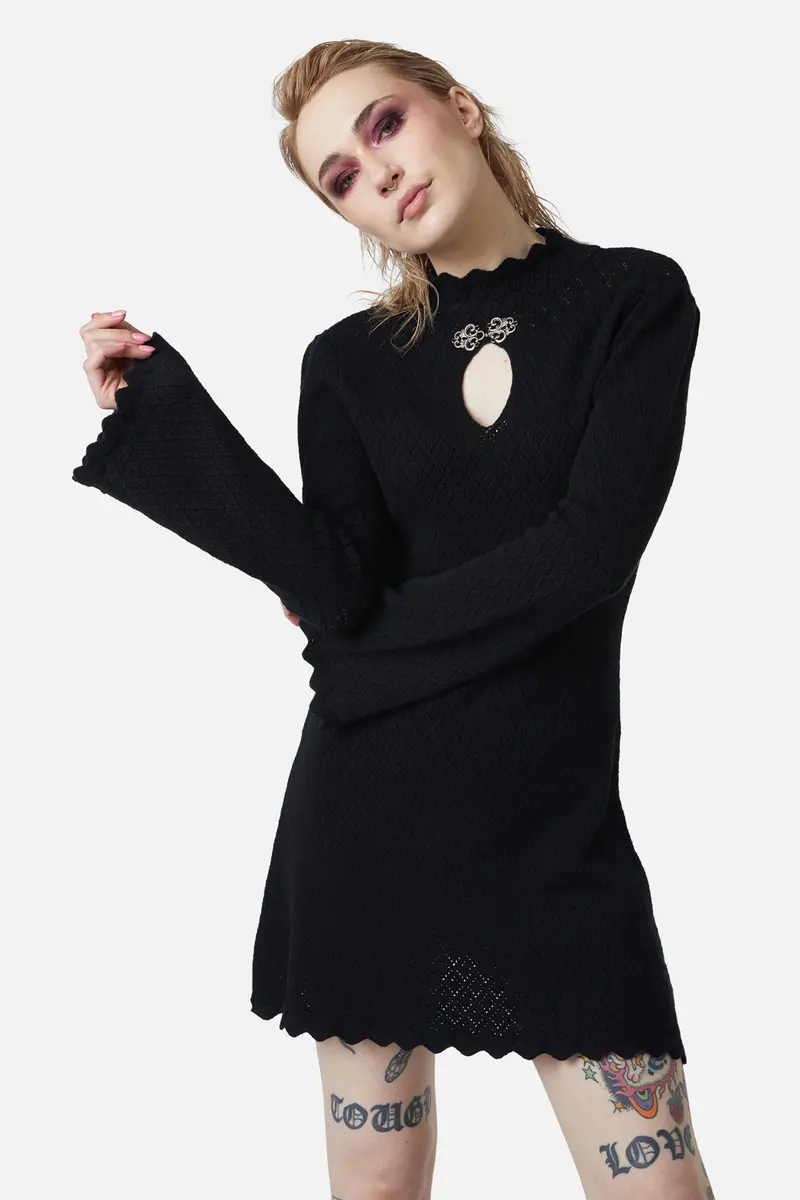 Crochet Knit Mini Dress 1