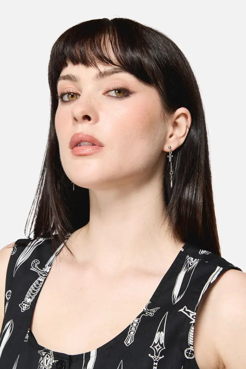Cross & Dagger Earrings 1