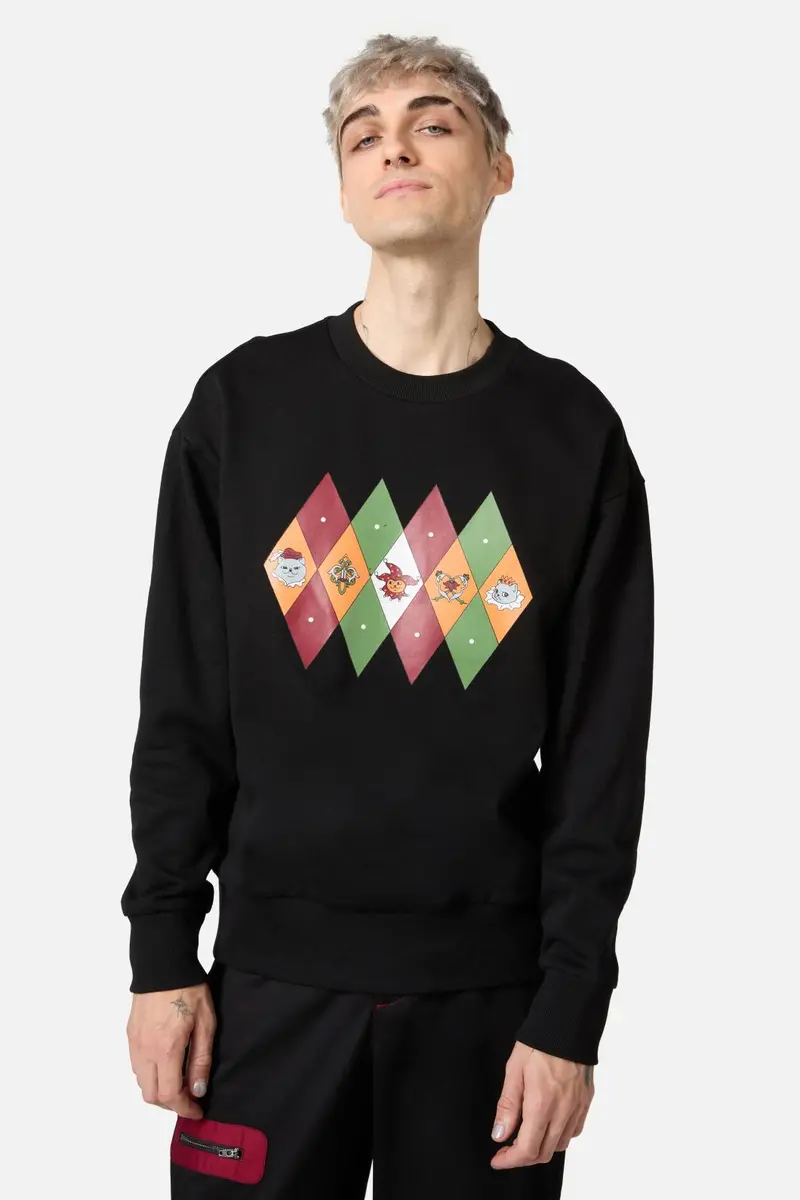 Crowned Cats Argyle Sweater 1
