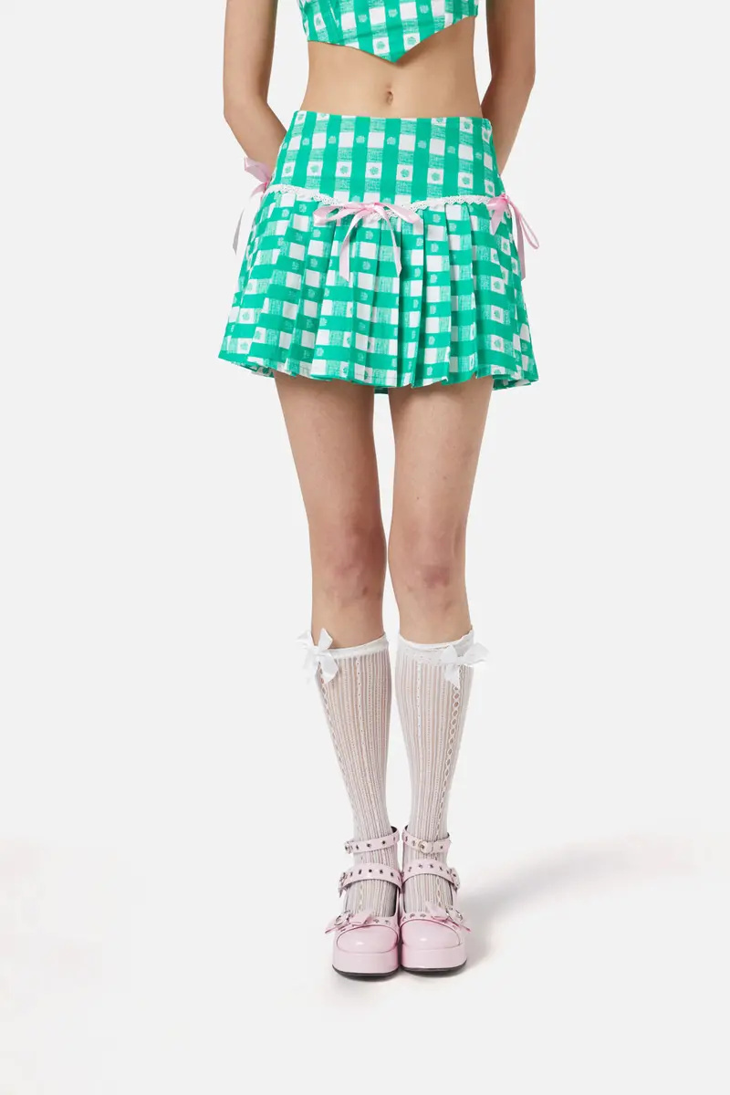 Crush On U Gingham Lacey Skort 1