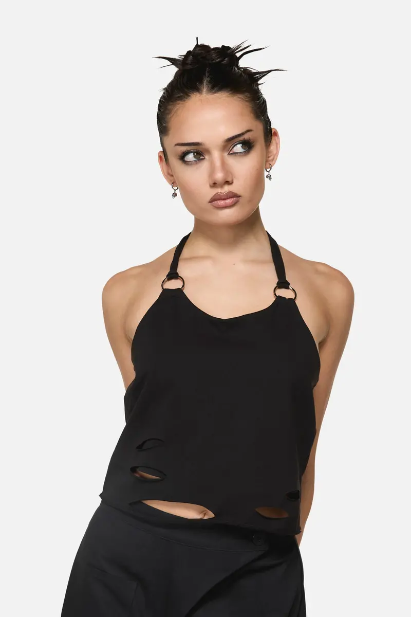 Curse Distressed Halter Tank 1