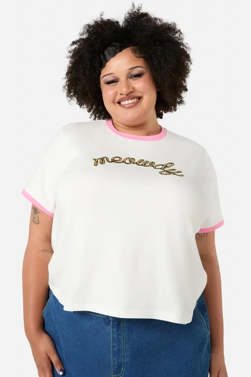 Curve Meowdy Embroidered Tee 1