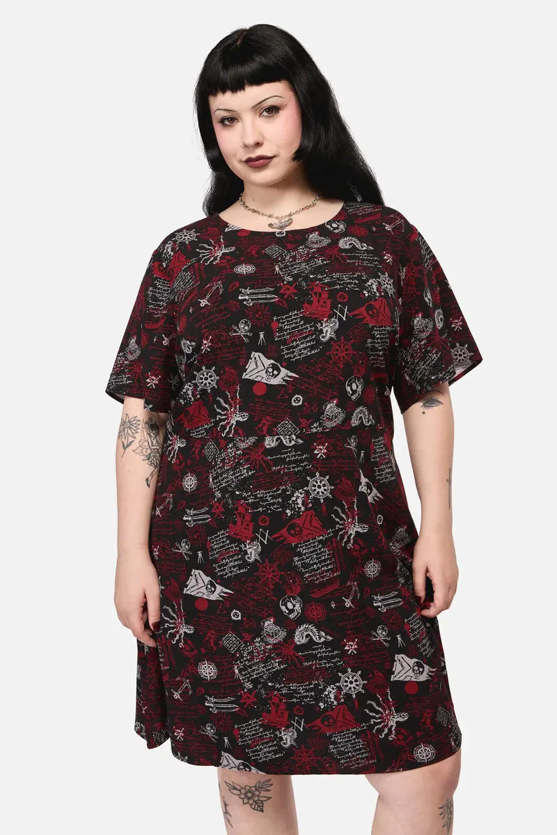 Curve Pirate Punk Print Dress 1