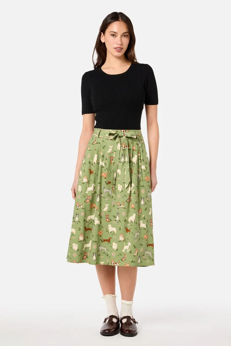 Cute Dogs Midi Skirt 1