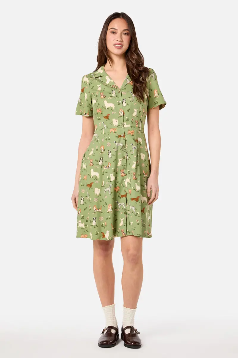 Cute Dogs Shirt Dress 1