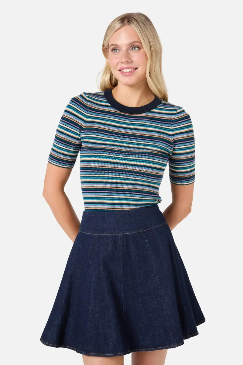 Cydney Stripe Rib Knit Top 1