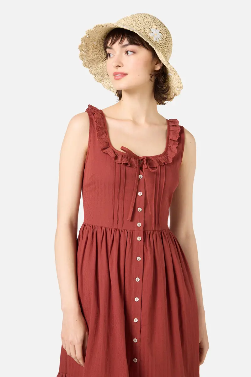 Daisy Embroidery Straw Hat 1