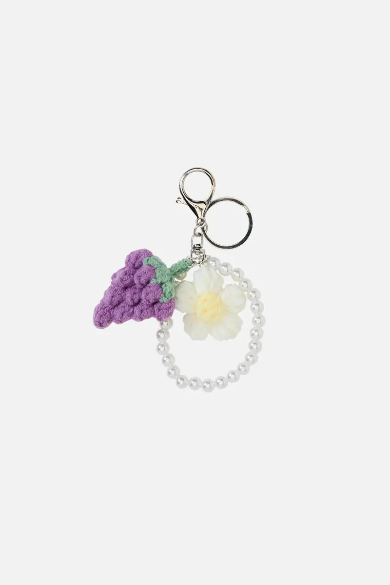 Daisy Grape & Beads Bag Charm 1