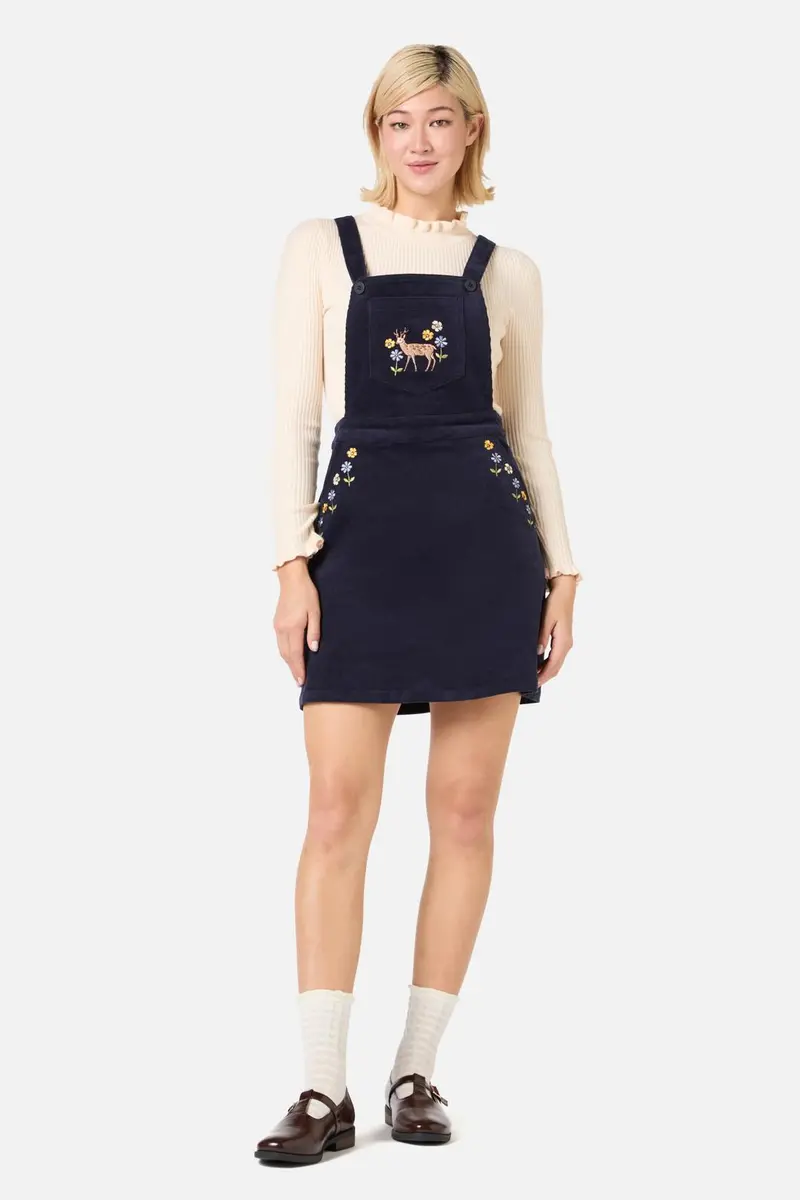 Deer Embroidered Cord Pinny 1