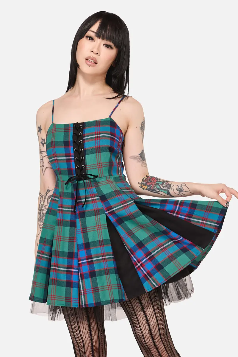 Diablo Goth Tartan Dress 1
