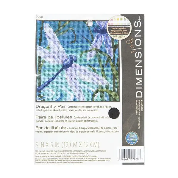 Dimensions Stitch Kit, Dragonfly Pair- 12 X 12Cm 1