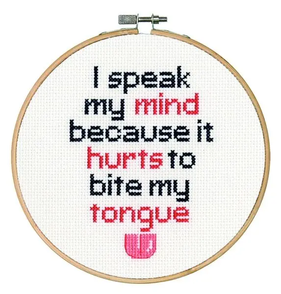 Dimensions Stitch Kit, Speak My Mind- 6'' Diameter 1