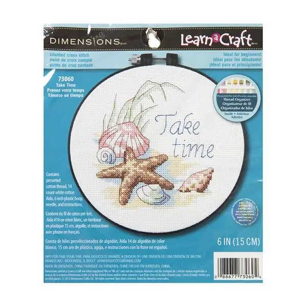 Dimensions Stitch Kit, Take Time- 15Cm 1