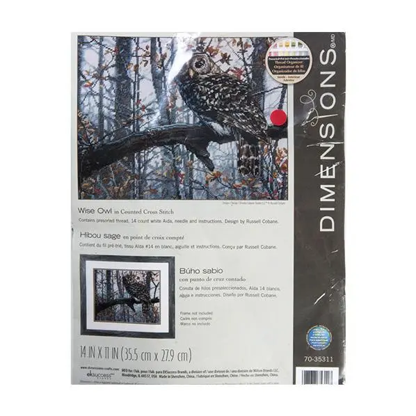 Dimensions Stitch Kit, Wise Owl- 35.5 X 27.9Cm 1