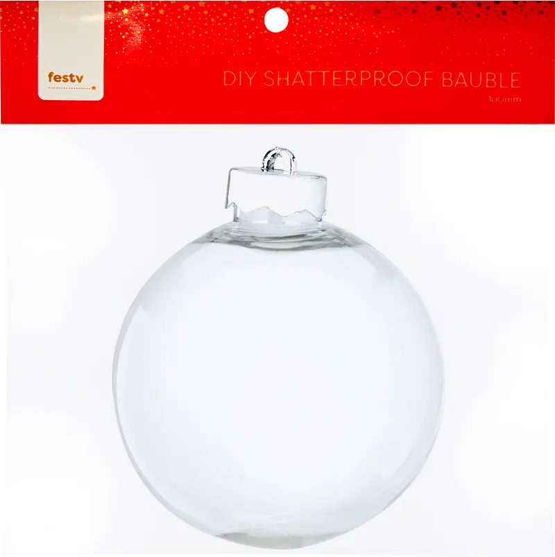 Diy Christmas Shatterproof Bauble - 100Mm 1