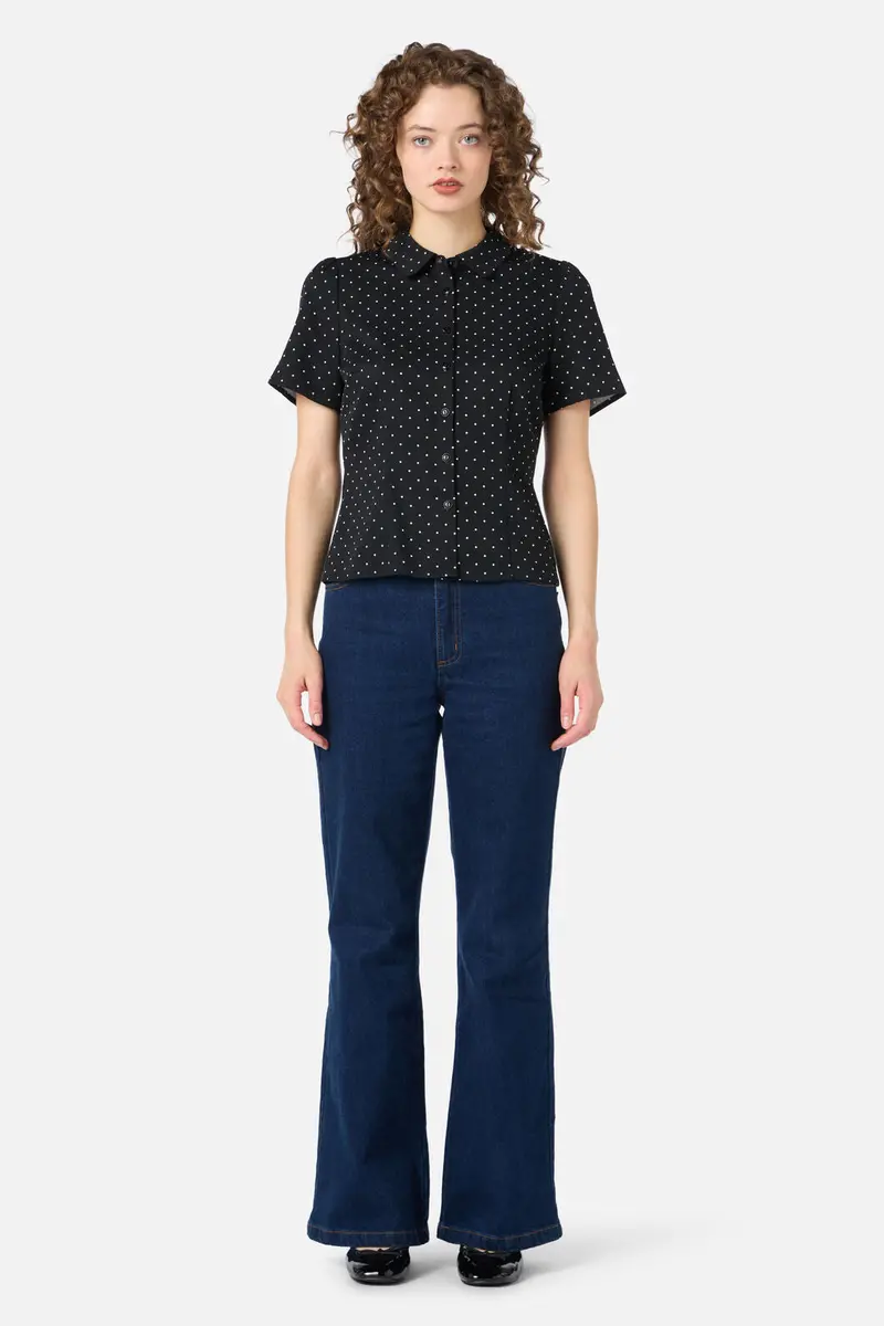 Dolly Spot Short Sleeve Blouse 1