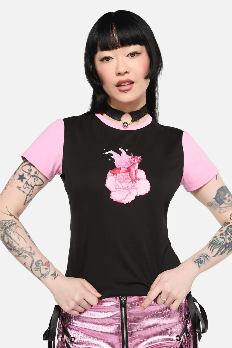 Dragons Grove Contrast Sleeve Tee 1