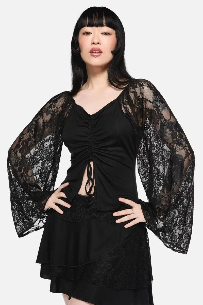 Dragons Grove Lace Sleeve Top 1