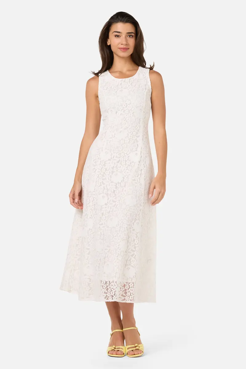 Dreamy White Lace Midi Dress 1