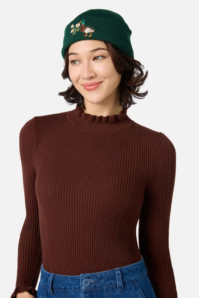 Duck Embroidered Beanie 1