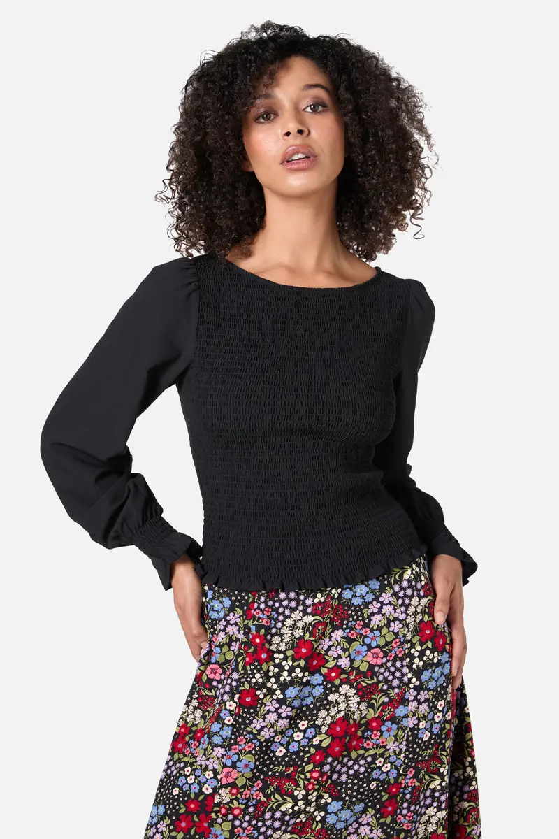 Ebony Shirred Top 1