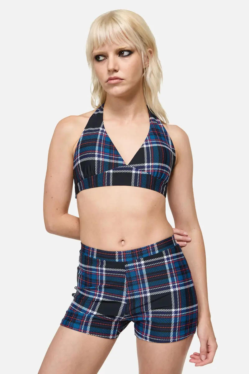Edgy Tartan Bikini Top 1