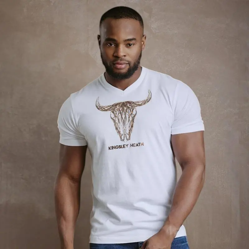 Elements Foil Skull V-Neck Tee - Pelican 1
