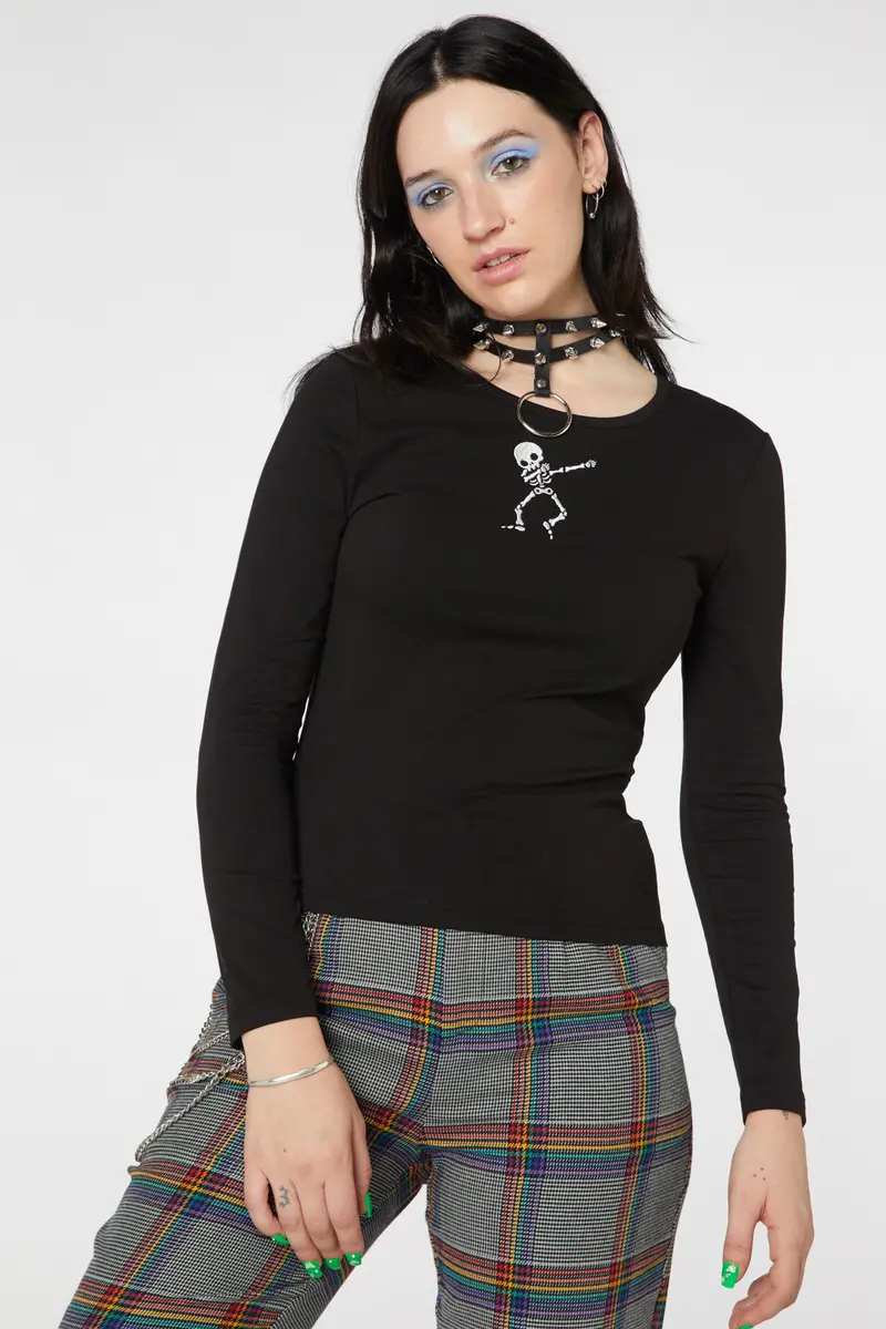 Embroidered Skeleton Top 1