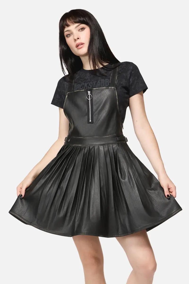 Eyes Closed Pu Pinafore 1