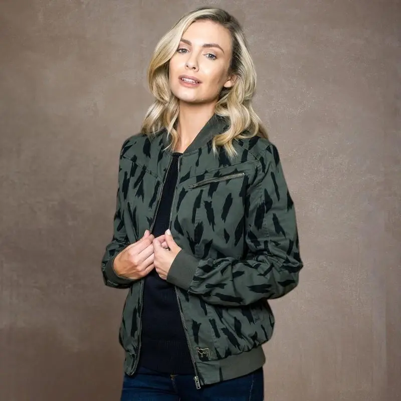Feline Luxe Bomber Jacket Fatigue  - Fatigue 1
