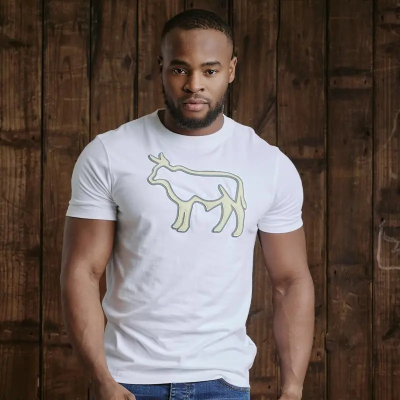 Felt Outline Nguni Crew Tee - Pelican 1