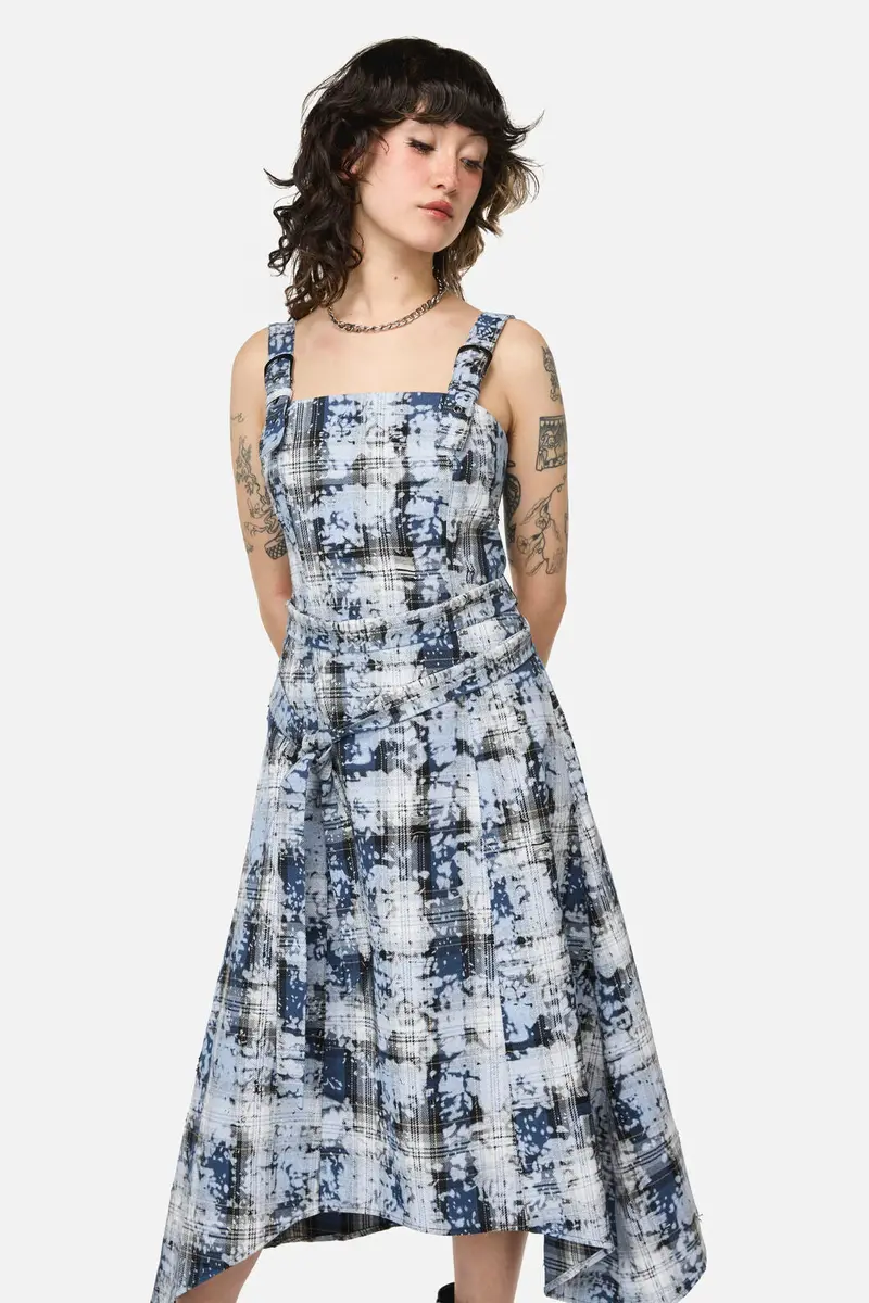 Fiendish Tartan Goth Maxi Dress 1