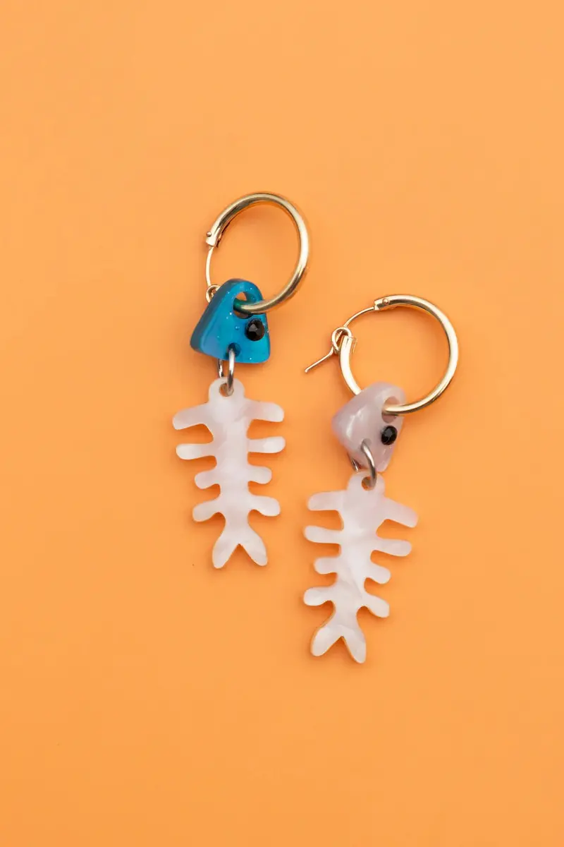 Fish Skeleton Earrings 1