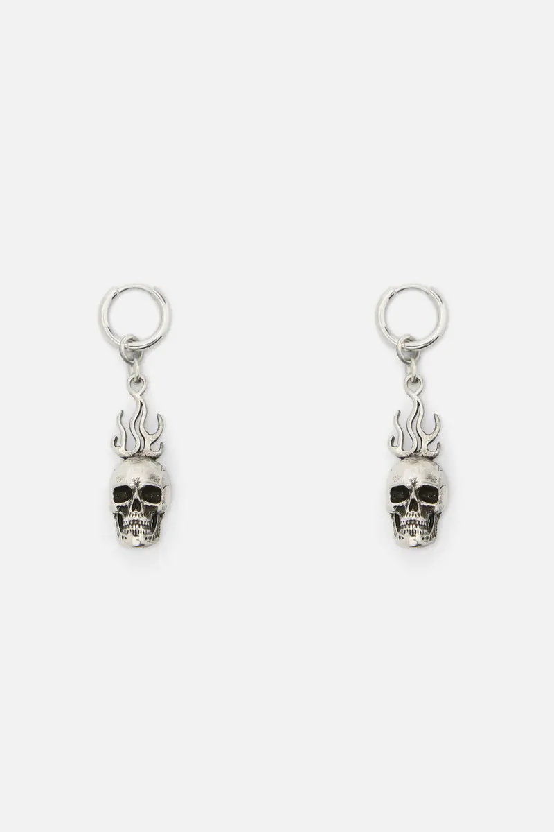 Flaming Skull Earrings 1