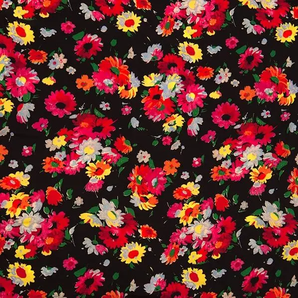 Floral Crepe De Chine Fabric, Multi Ditsy- Width 150Cm 1