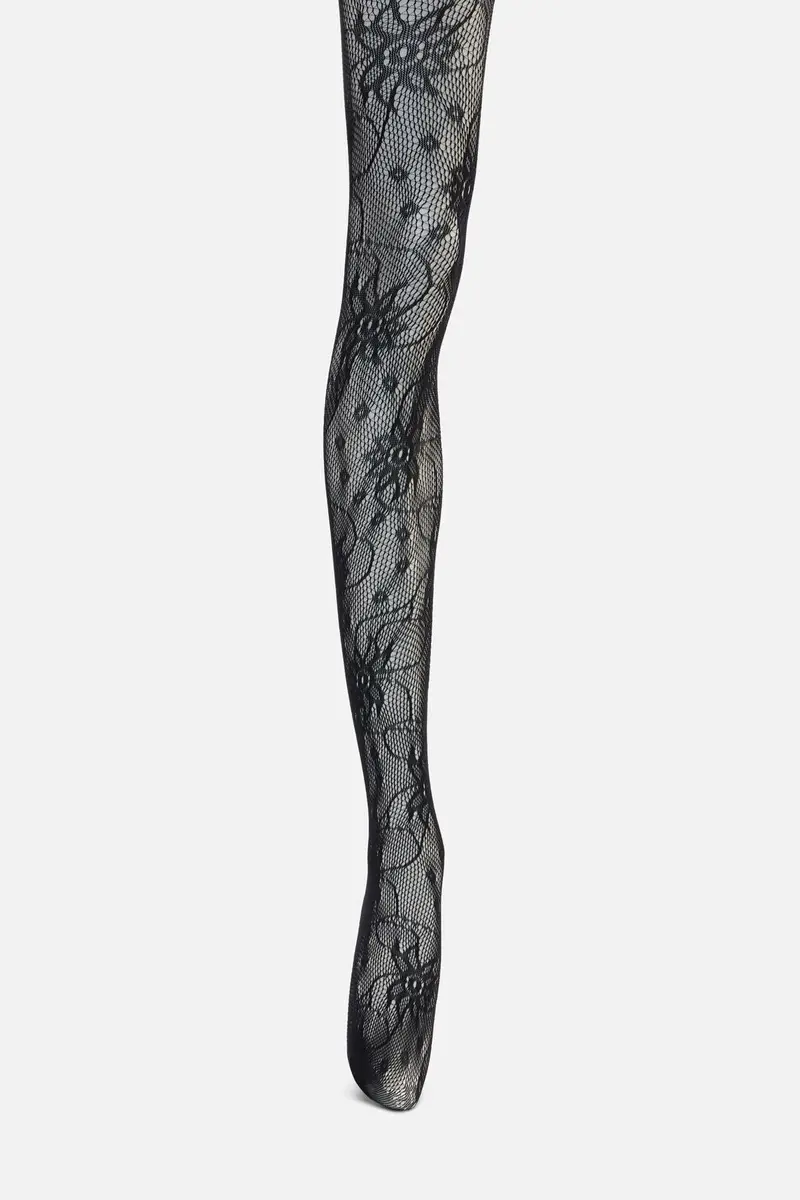 Flower Fishnet Tights 1