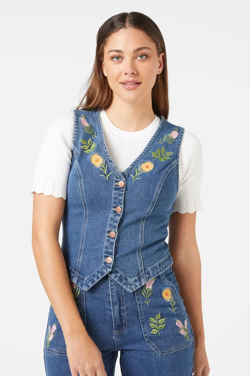 Flower Mix Emb Vest 1
