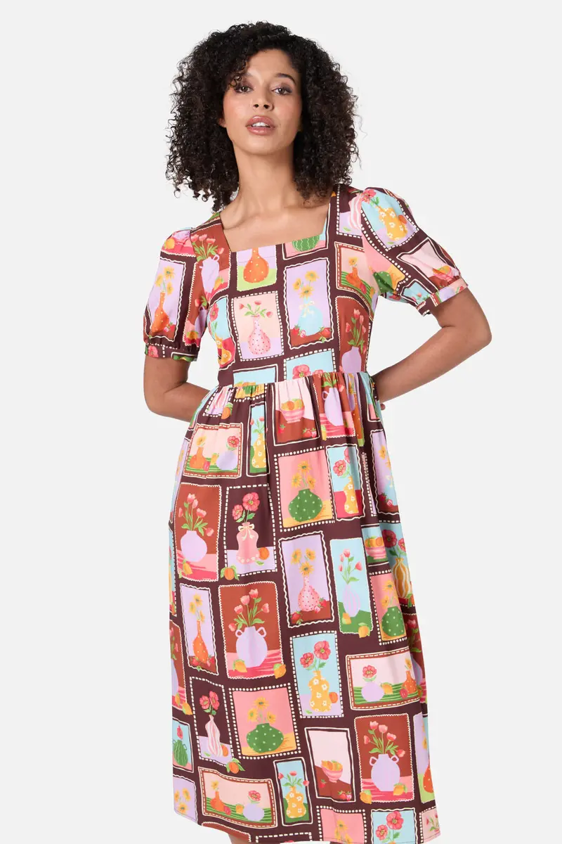 Flower Vases Midi Dress 1