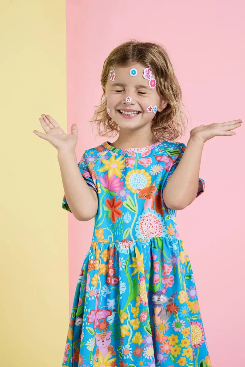 Folk Flower Kids Dress 1