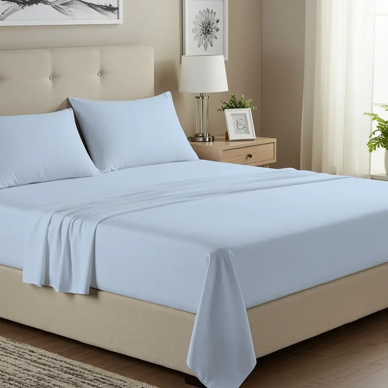 Formr Cotton Percale Sheet Set, Blue 1