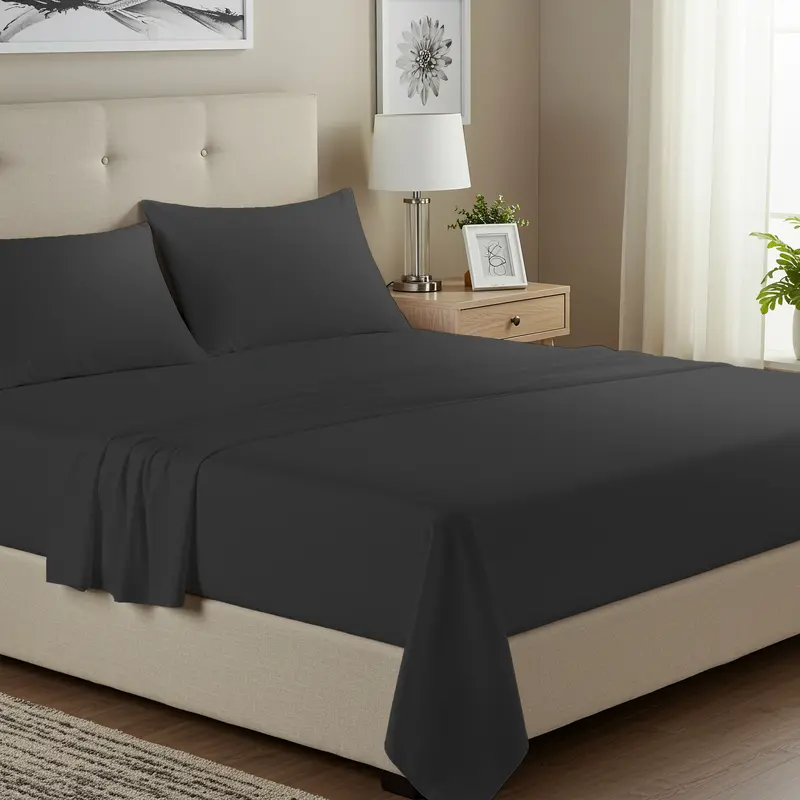 Formr Cotton Percale Sheet Set, Grey 1