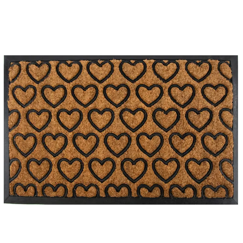 Formr Rubber Moulded Coir Brush Mat, Box Hearts- 40X60cm 1