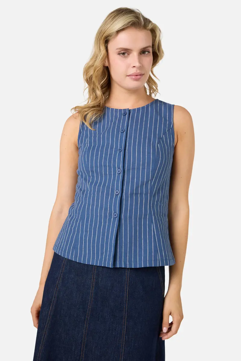 Frankie Pinstripe Vest Top 1