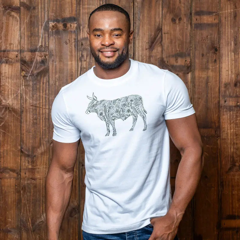 From The Earth Nguni Crew Tee - Pelican 1