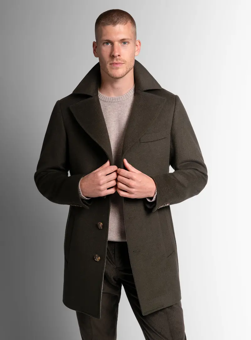 Gallio Wool Pile Forest Green Coat 1